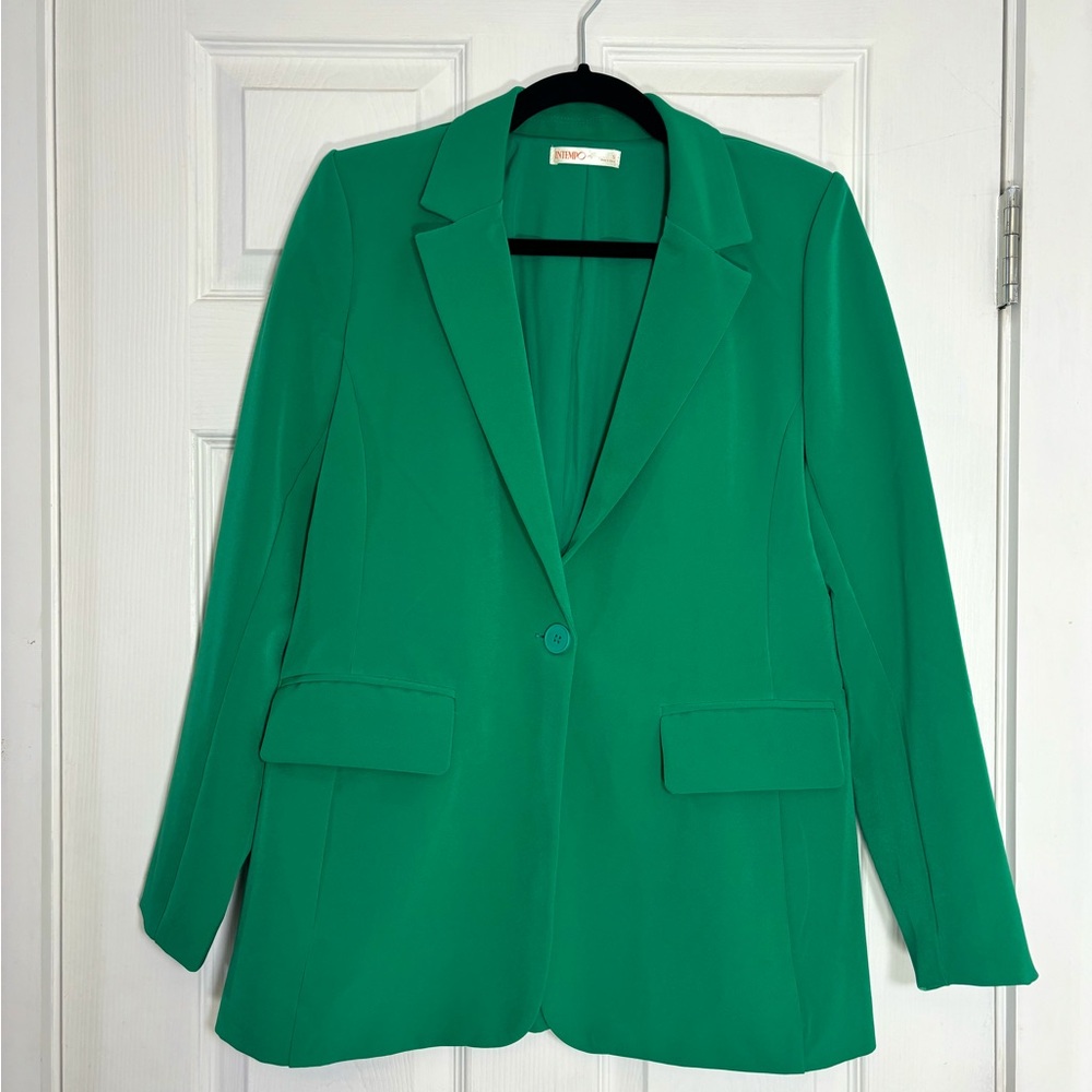 RELISTED - INTEMPO Kelly Green Blazer